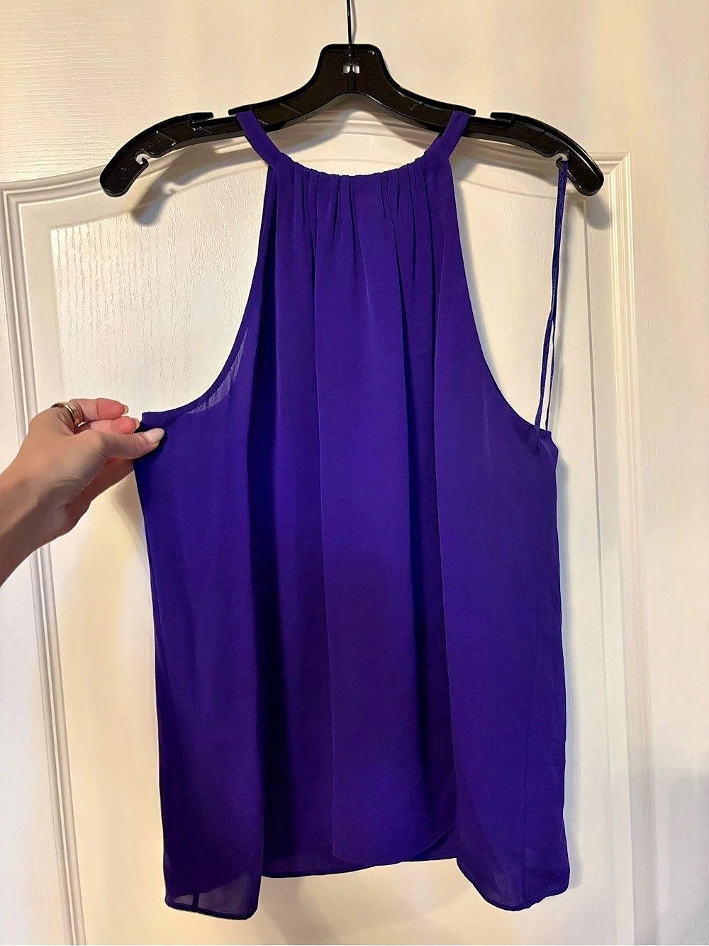 NWT Diane von Furstenberg DVF Pania Purple Silk Halter Top M